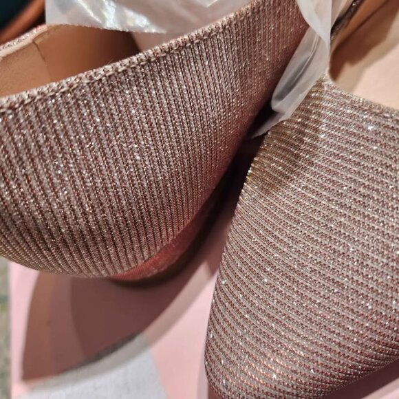 New in Box Kate Spade Mallory Pink / Rose Gold Metallic Mary Jane Flats Size 7 - Picture 3 of 9